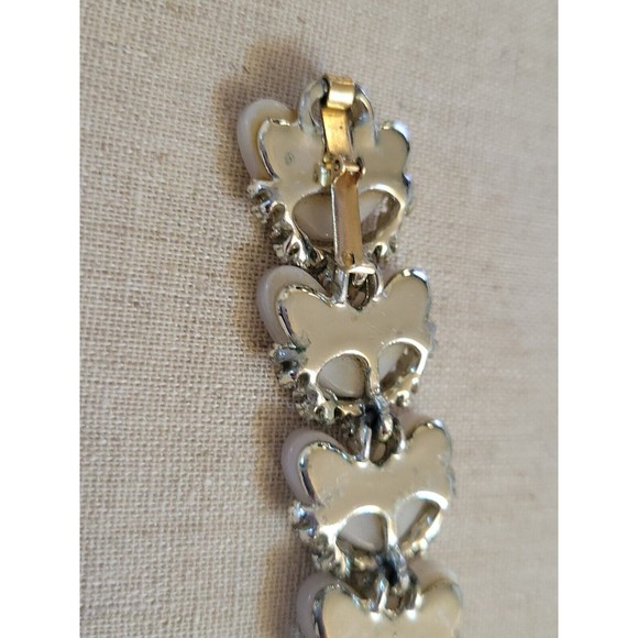 Vintage BSK Heart Shaped Moon Glow Thermoset Rhinestone  Bracelet Missing Stones - Picture 15 of 16